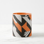 Fett orangefarbenes und schwarzes geometrisches De Tasse (Zentrum)