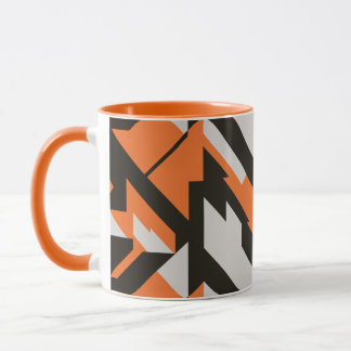 Fett orangefarbenes und schwarzes geometrisches De Tasse