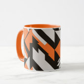 Fett orangefarbenes und schwarzes geometrisches De Tasse (Vorderseite Links)