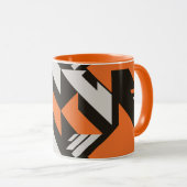 Fett orangefarbenes und schwarzes geometrisches De Tasse (VorderseiteRechts)