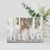 Fett Overlay-Abschluss-Klasse Jahr Dankeskarte (Stehend Vorderseite)