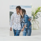 Fett Overlay bearbeitbare Farbkarte Save the Date Dankeskarte (Stehend Vorderseite)