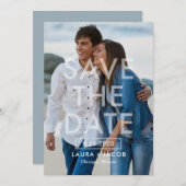 Fett Overlay bearbeitbare Farbkarte Save the Date Dankeskarte (Vorne/Hinten)