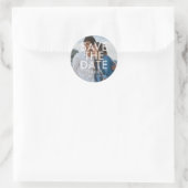 Fett Overlay-Foto Save the Date Aufkleber (Tasche)