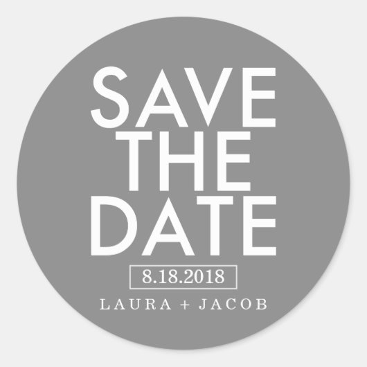 Fett Overlay Save the Date Aufkleber bearbeiten Fa (Vorderseite)