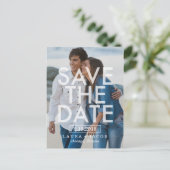 Fett Overlay Save the Date Postkarte (Stehend Vorderseite)