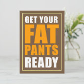 Fett Pants Ready Friendsgiving (BROWN) Einladung (Stehend Vorderseite)