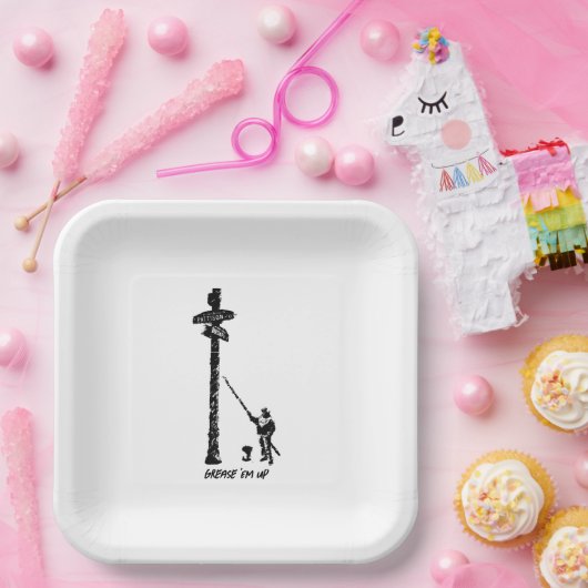 "Fett" Papierfett-Teller Pappteller (Party)