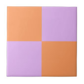 Fett Peach Lila Checkerboard Modern Minimalistisch Fliese (Vorderseite)
