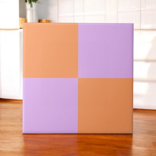 Fett Peach Lila Checkerboard Modern Minimalistisch Fliese
