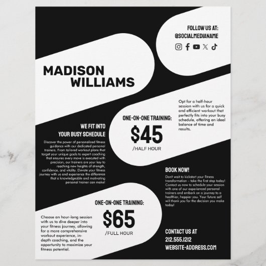 Fett Personal Trainer Foto Flyer (Hinten)