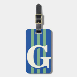 Fett personalisierter Anfangsbuchstabe, Blau und G Gepäckanhänger