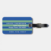 Fett personalisierter Anfangsbuchstabe, Blau und G Gepäckanhänger (Rückseite horizontal)