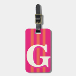 Fett personalisierter Anfangsbuchstabe, rosa und o Gepäckanhänger