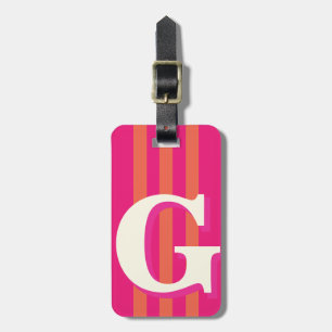 Fett personalisierter Anfangsbuchstabe, rosa und o Gepäckanhänger