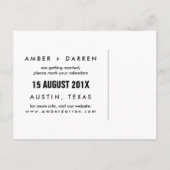 Fett-Pfeil-Foto Moderner Typ Save the Date Ankündigungspostkarte (Rückseite)