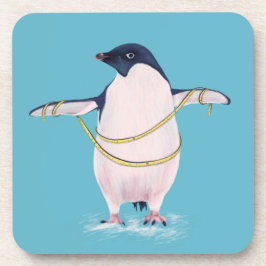 Fett Pinguin auf Diät Niedlicher Funny Bird Getränkeuntersetzer