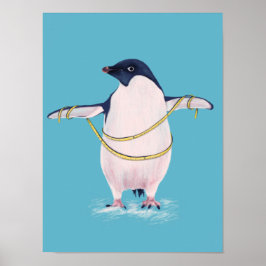 Fett Pinguin auf Diät Niedlicher Funny Bird Poster
