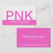 fett PINK-Monogramm Visitenkarte (Vorne/Hinten)