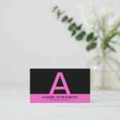 fett PINK-Monogramm Visitenkarte (Stehend Vorderseite)