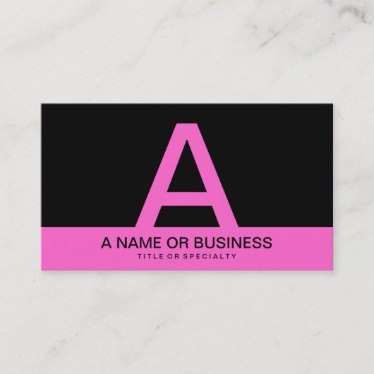 fett PINK-Monogramm Visitenkarte (Vorderseite)