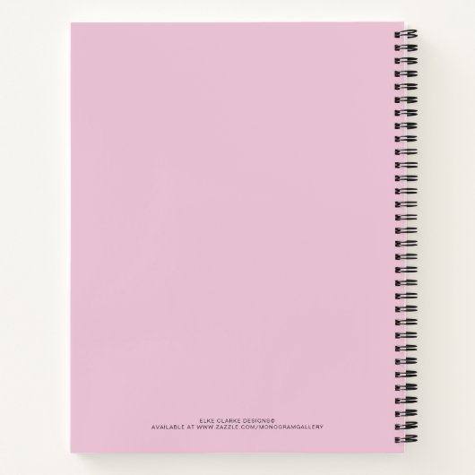Fett Pink Personalisiertes Sketchbook Ihr Name Notizblock (Rückseite)