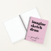 Fett Pink Personalisiertes Sketchbook Ihr Name Notizblock (Innenseite)