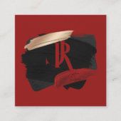 Fett Pinselstiche, Initialen und Unterschrift Quadratische Visitenkarte (Vorderseite)