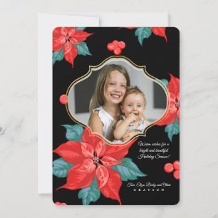 Fett Poinsettia Foto Ferienkarte Feiertagskarte