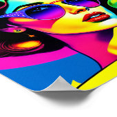 Fett Pop Art and Stripes Retro Mode Poster (Ecke)