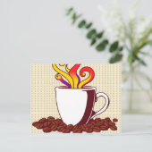 Fett Pop Art Coffee Cup Retro Postkarte (Stehend Vorderseite)