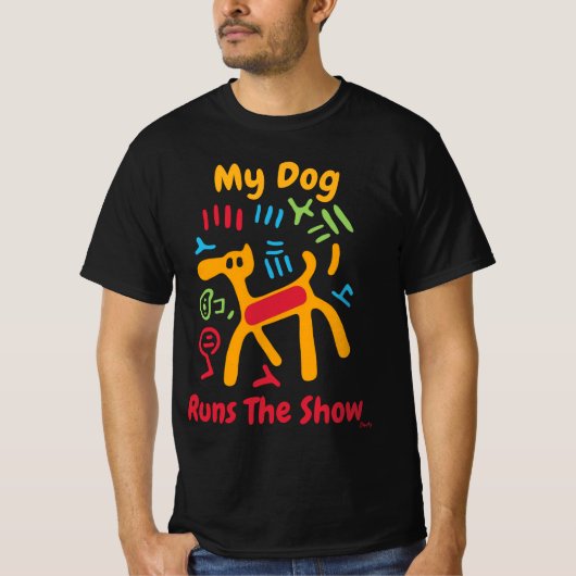 Fett Pop Art Dog Graphic T - Shirt (Vorderseite)