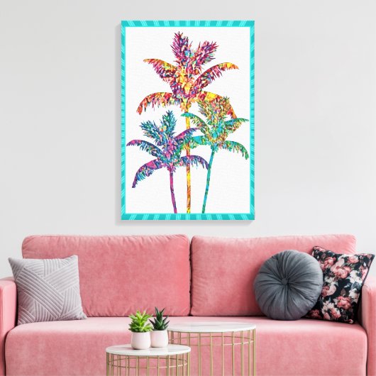 Fett Pop Art Palm Trees Tropical Design Leinwanddruck (Insitu (Wohnzimmer))