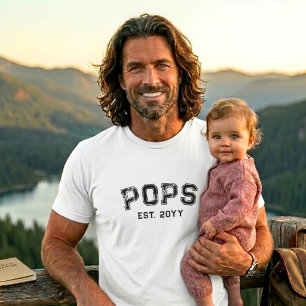 Fett Pops EST Jahr Opa Spitzname Varsity Weiß T-Shirt