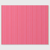 Fett Preppy Pink und Red Simple Narrow Stripes Geschenkpapier (Flach)