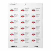 Fett Rainbow Lips Wasserfarbe Zeichnend Schönheit Adressaufkleber (Vorne)