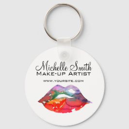 Fett Rainbow Lips Wasserfarbe Zeichnend Schönheit Schlüsselanhänger