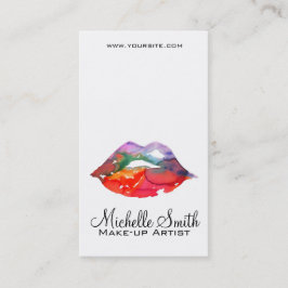 Fett Rainbow Lips Wasserfarbe Zeichnend Schönheit  Visitenkarte
