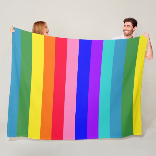 Fett Rainbow Stripes Fleece-Decke Fleecedecke (Beispiel)