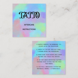 Fett Rainbow Unicorn Tattoo Aftercare Instruction Quadratische Visitenkarte