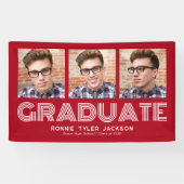 Fett Red 3 Graduate Foto Abschluss Banner (Horizontal)