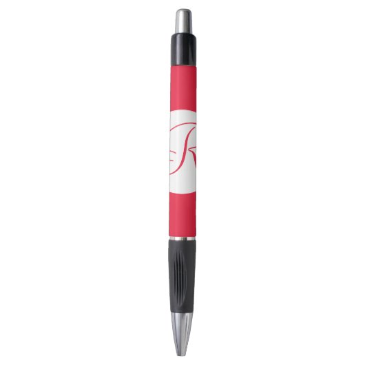 Fett Red Circle Monogram Kugelschreiber (Vorderseite Vertikal)