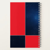 Fett Red Dark Blue Space anpassbar Notizblock (Rückseite)