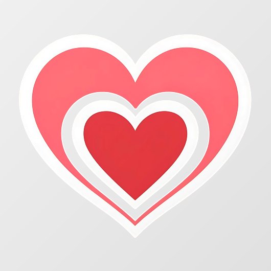 Fett Red Double Heart Window Fensteraufkleber (Blatt)