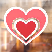 Fett Red Double Heart Window Fensteraufkleber (Blatt 2)