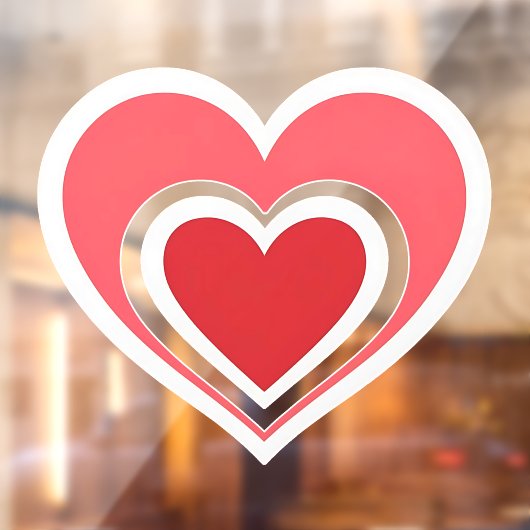 Fett Red Double Heart Window Fensteraufkleber (Blatt 2)