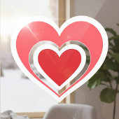 Fett Red Double Heart Window Fensteraufkleber