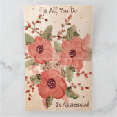 Fett Red Floral Danke Karte (Innenseite)