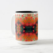 Fett Red Floral Designer Kaffee Tasse (Vorderseite Links)