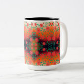 Fett Red Floral Designer Kaffee Tasse (VorderseiteRechts)